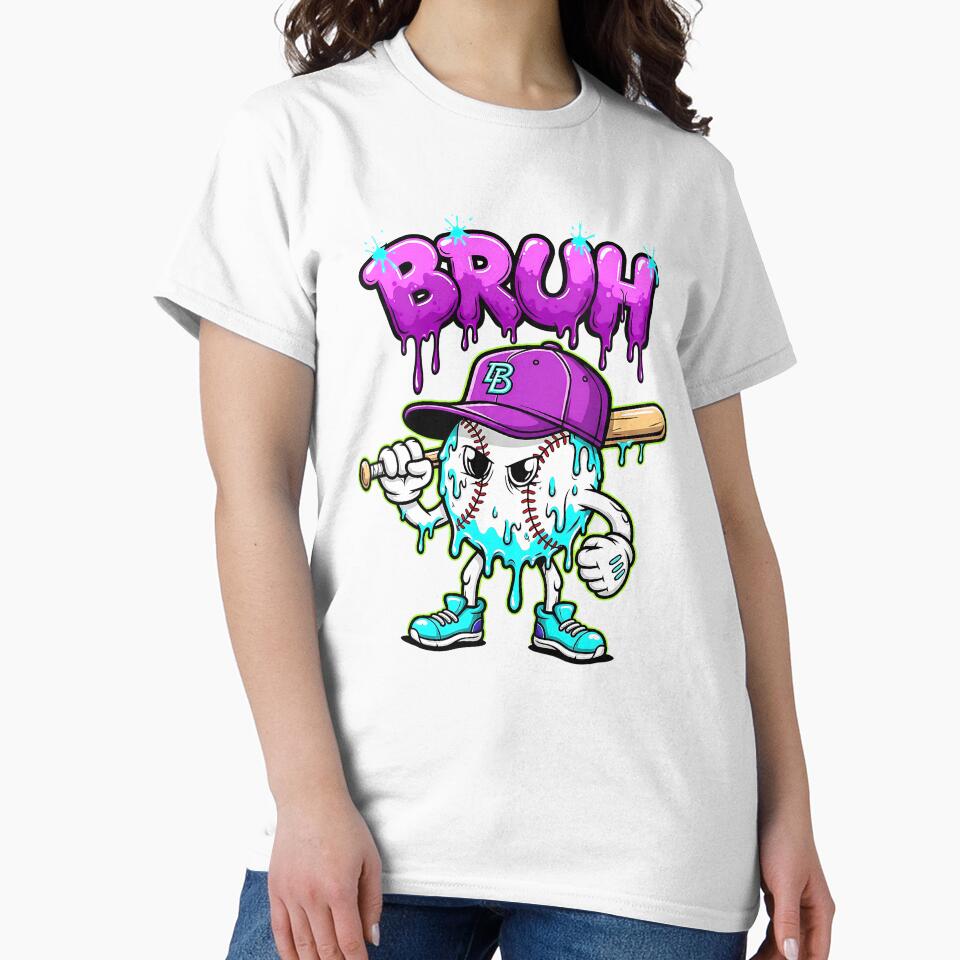 Baseball Ice Cream Drip Youth Bruh Baseball For Girls & Boys by diyoor