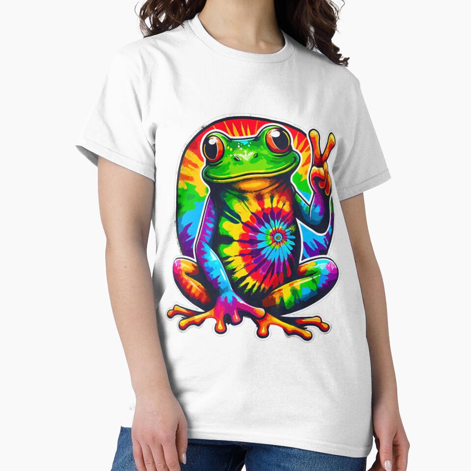 Tie Dye Frog Animal Peace Sign Hippie by AngelaLollar2