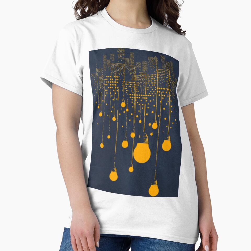 Lightening Bulbs Printed T-shirt by storeInsight