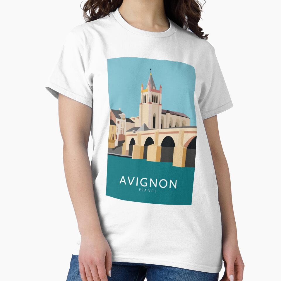 Bright Travel Poster of Avignon, France by CARRAANN