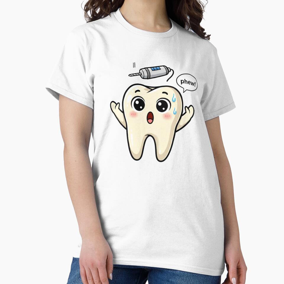 Cute Tooth Dodging Dental Drill Funny Dentist Humor Cartoons by bvdesignart