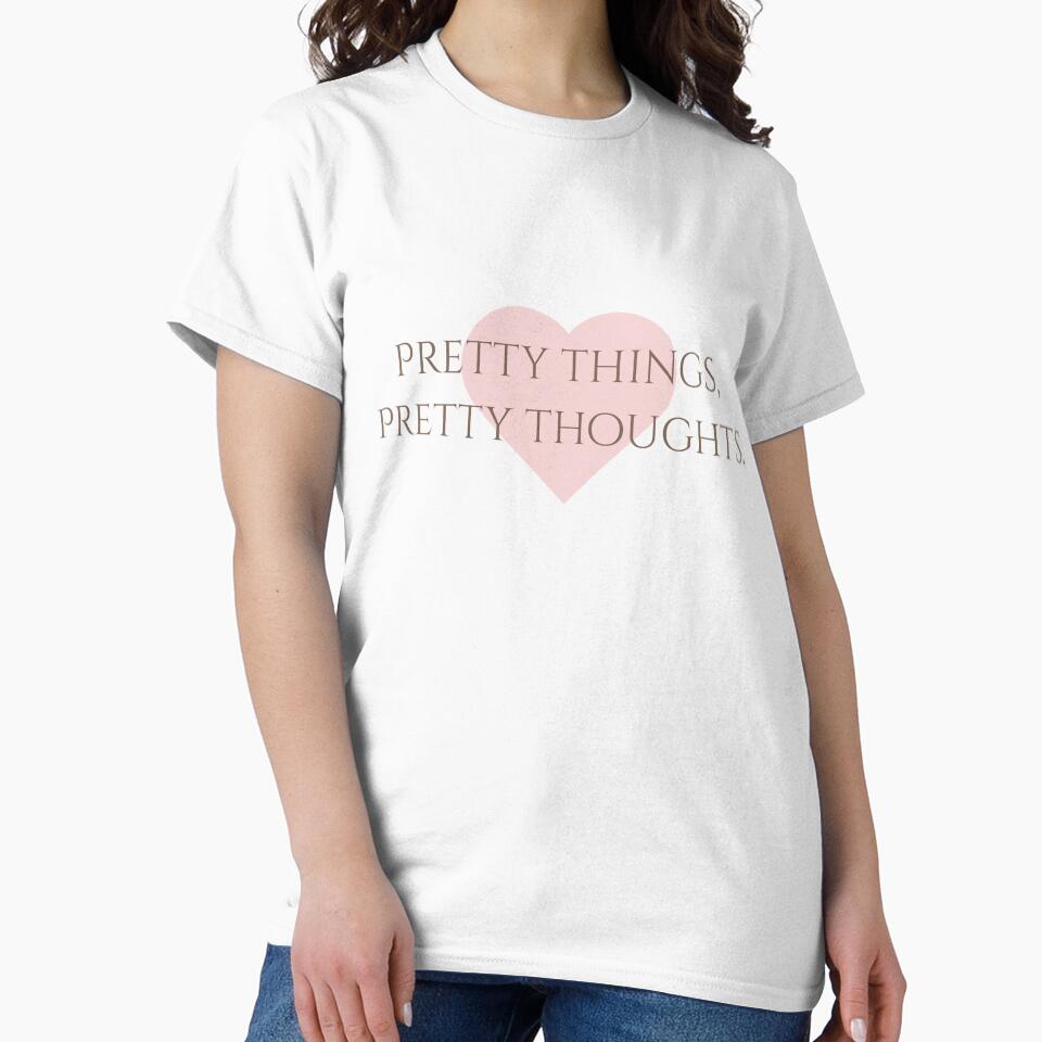 Pretty Things Pretty Thoughts | Pastel Pink Heart Typography by Sparkle First Co.