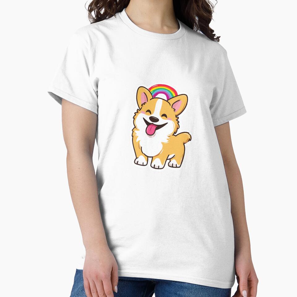 Rainbow Corgi Cute Happy Kawaii Dog by StickerMan17