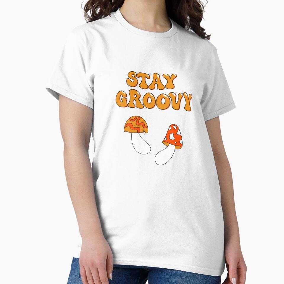Stay Groovy. Cute Hippie Mushrooms Art 60s 70s illustration by WeirdyTales
