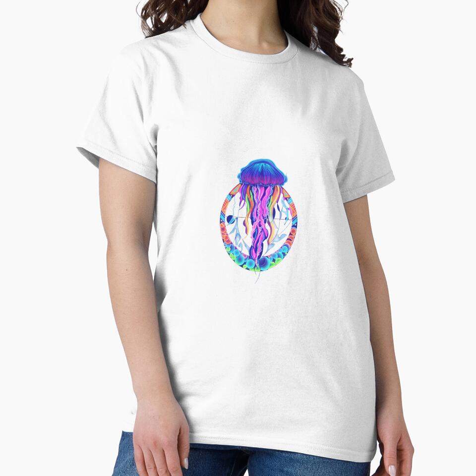 Neon Jellyfish Glow Mandala Art by Color for Balance
