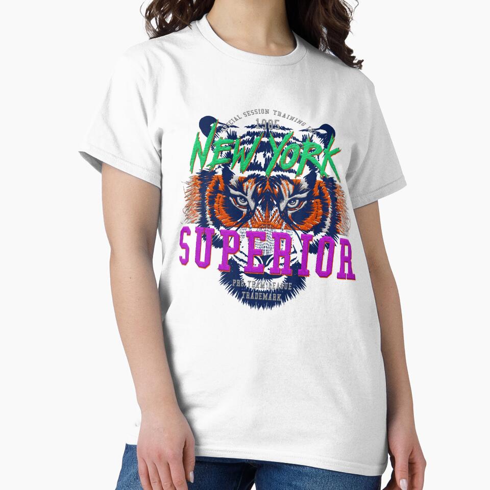 tiger new york superior - embroidery iron patch textured graphic artwork by hayrpictures