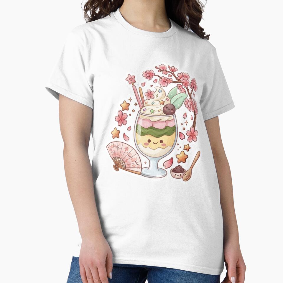 Kawaii Matcha Green Tea Parfait - Cute Japanese Cafe Dessert Sticker by 0Zetgest