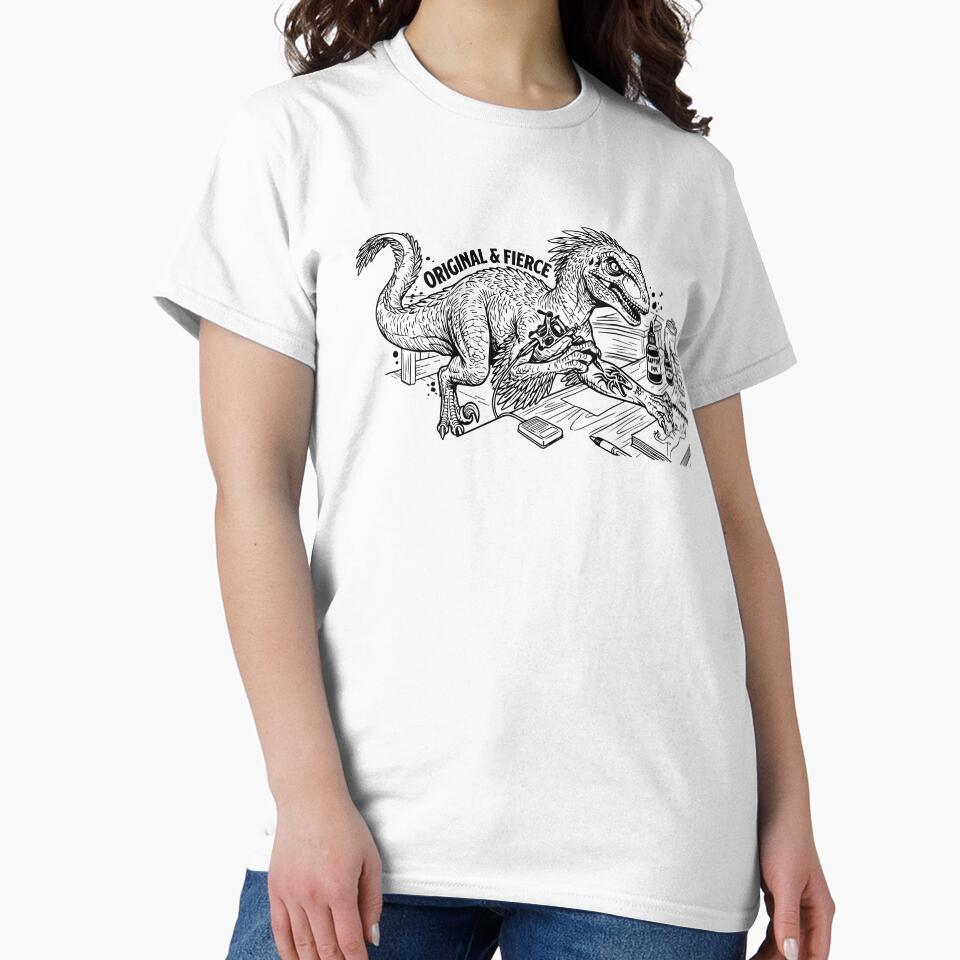 Velociraptor Tattoo Artist Line Art by babybirby