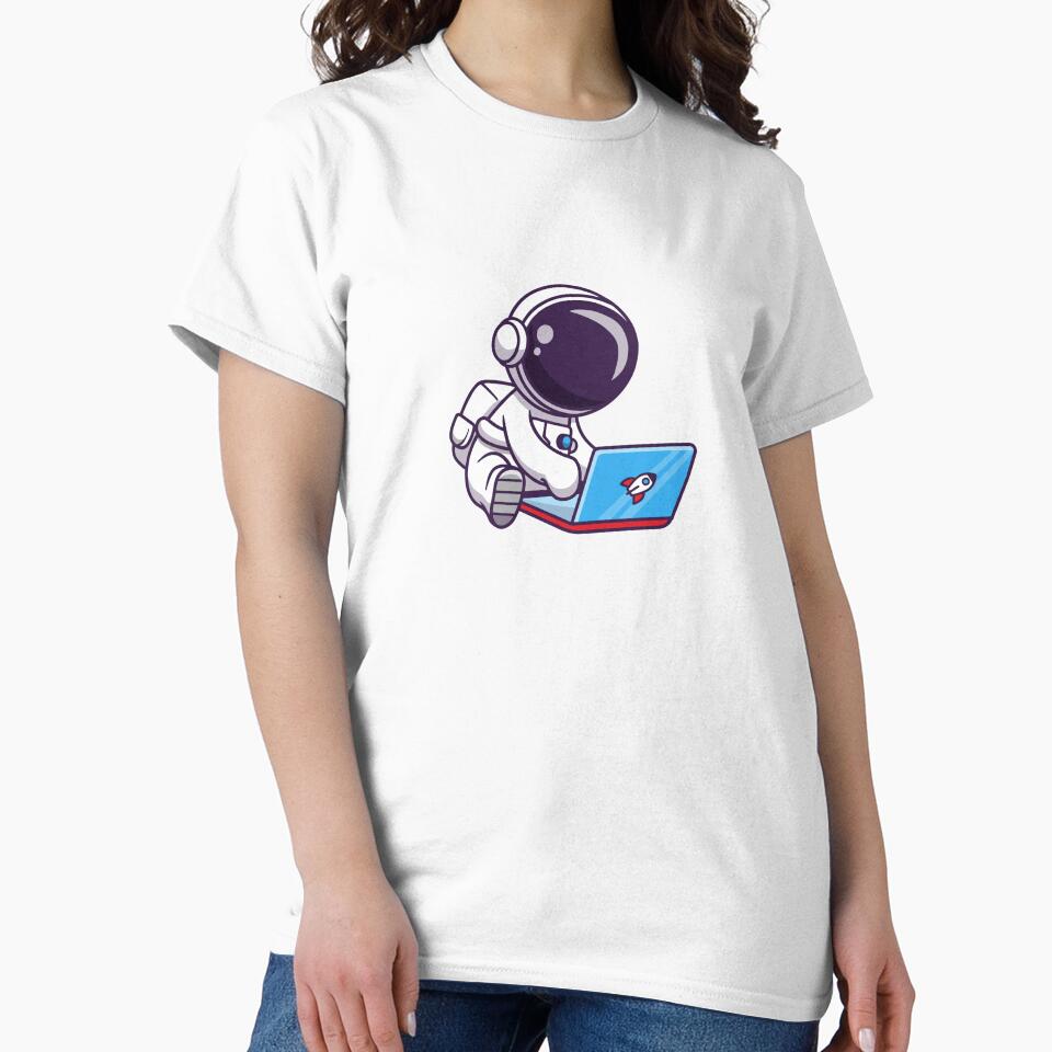 Astronaut Working on Rocket Laptop by febesl