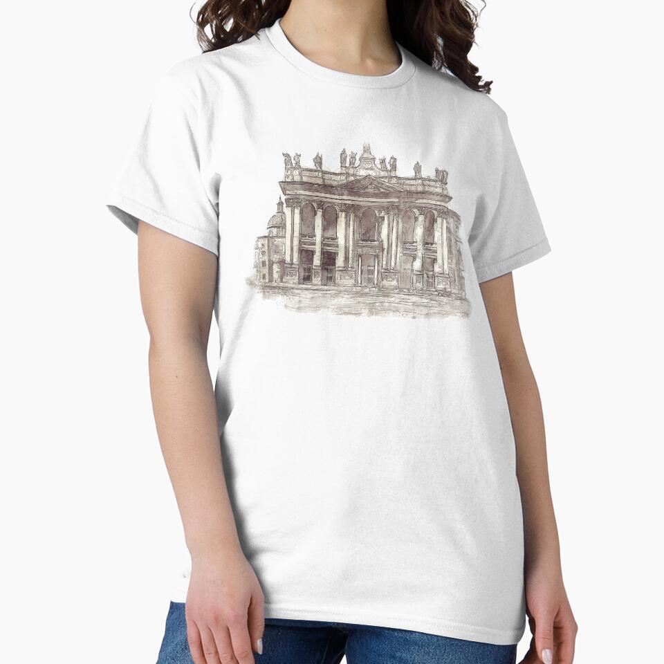 Basilica of San Giovanni in Laterano - Rome, Italy - Sketch and Wash Style by Retro Art Factory