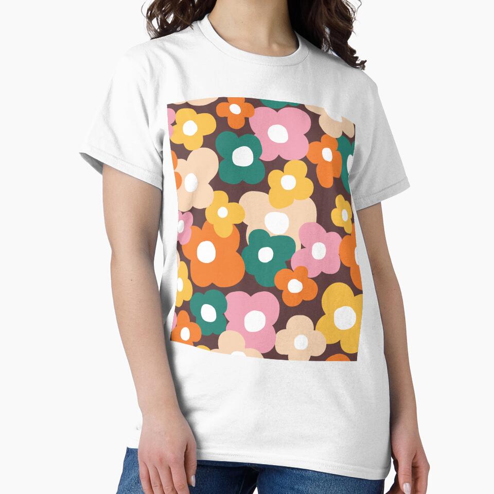 Groovy 70s Vintage Retro Flower Power in Autumnal Colors by Deutschic