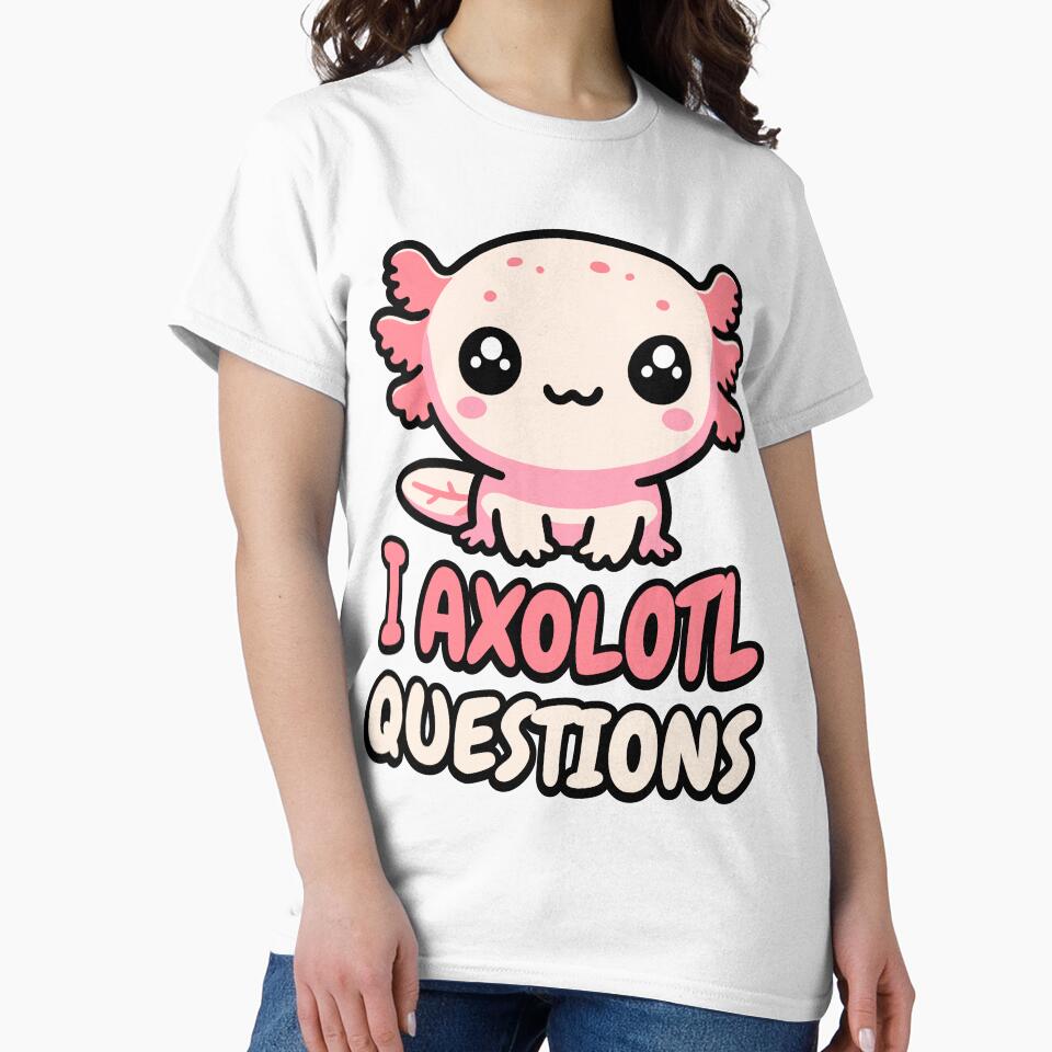 I Axolotl Questions! Cute Tiny Axolotol Pun by PMCreative