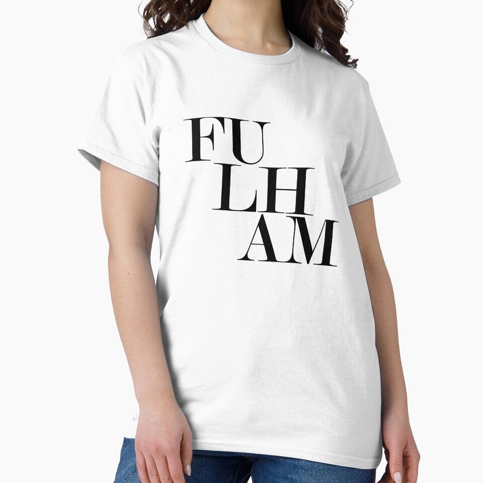 Fulham London UK Typography Minimalist Patriotic Travel Souvenir by kakarikihill