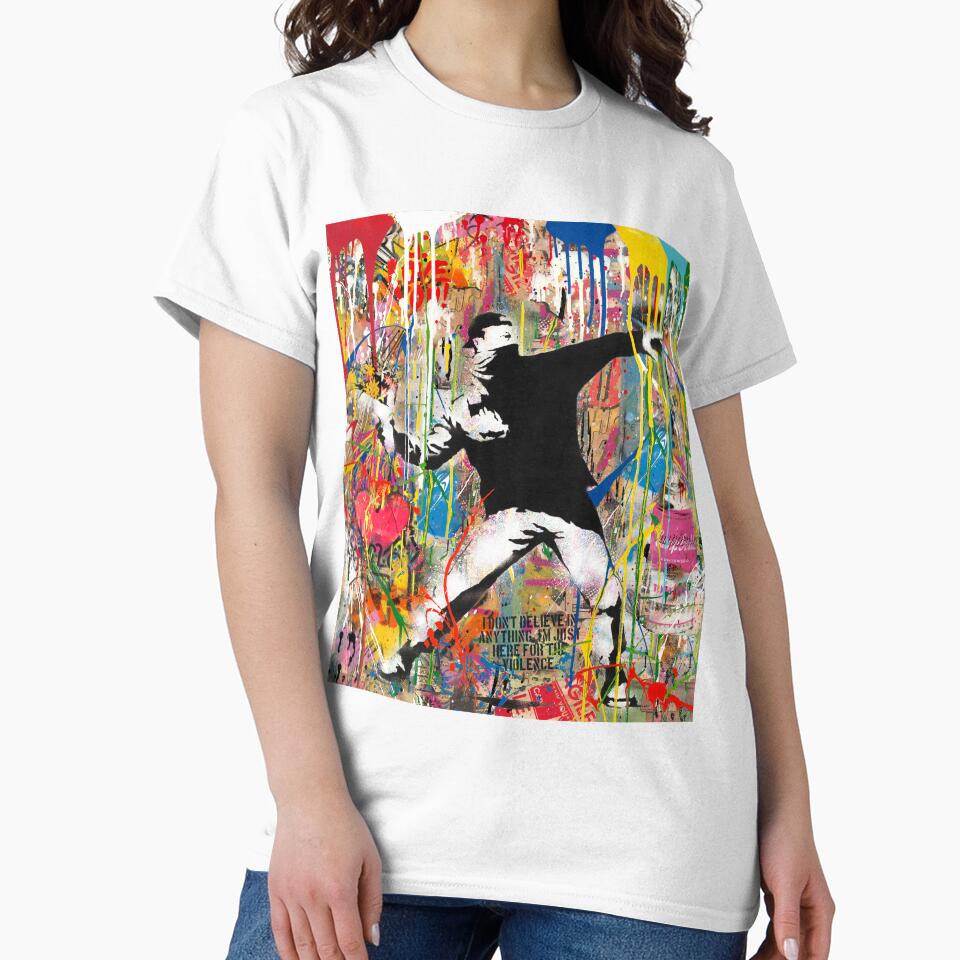 Flower Thrower Pop Street Art Colorful by WE-ARE-BANKSY