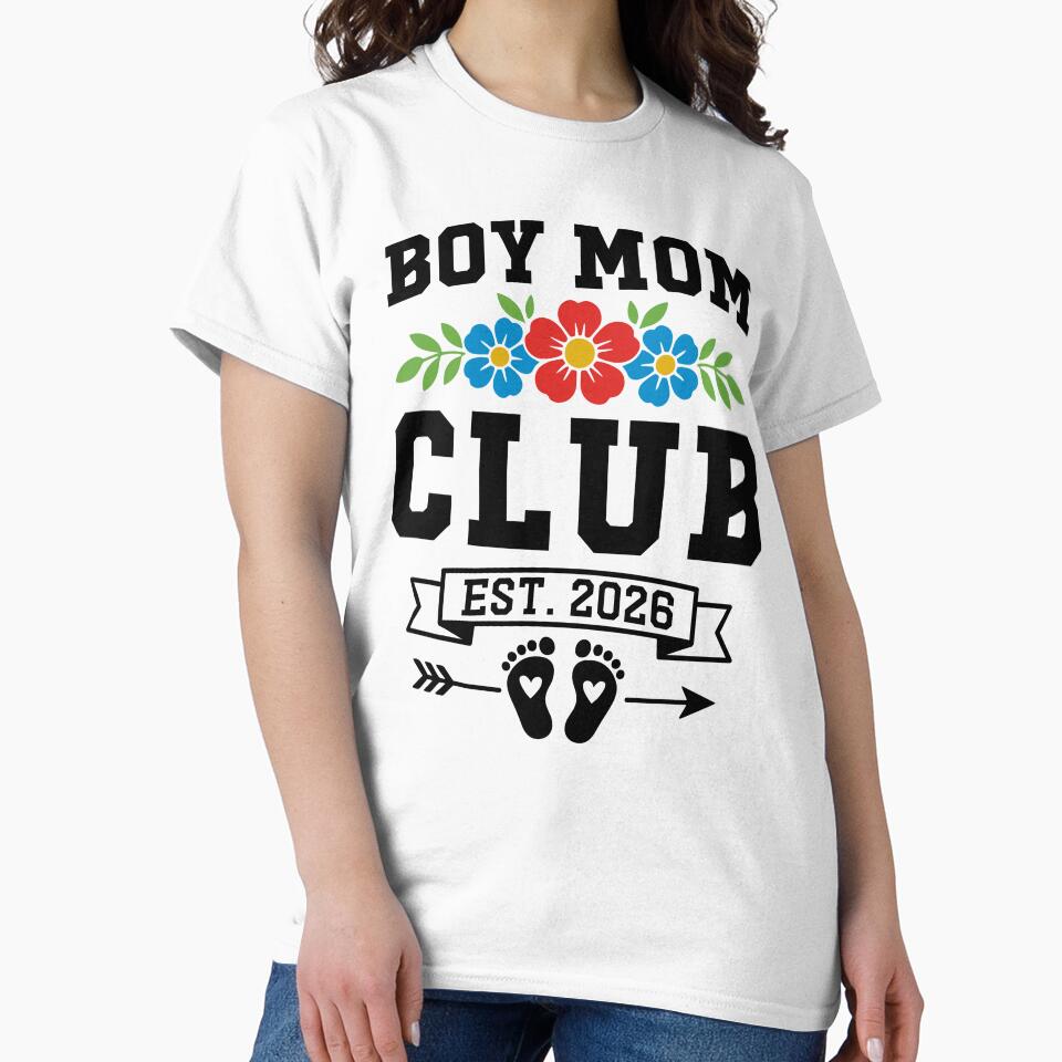 Boy Mom Club Est 2026 – Cute Baby Announcement New Parent by gunaone-design