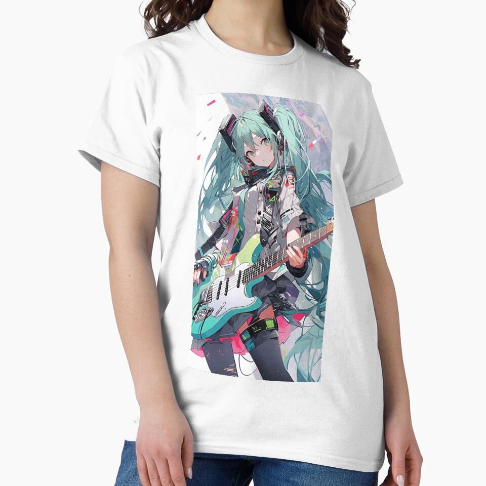 Hatsune Miku - Cyber Pop Guitarist – Neon Anime Rock Girl by Dyan4