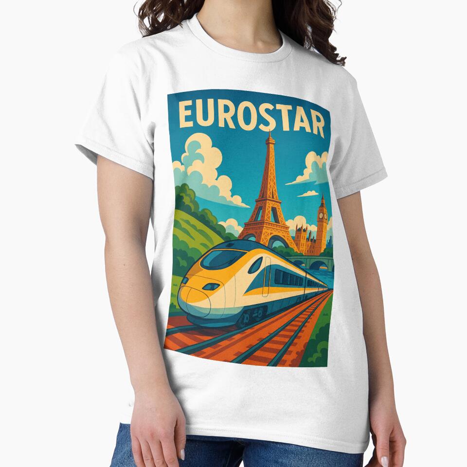 Eurostar Train with Eiffel Tower and Big Ben – Paris to London Journey by Aryabek