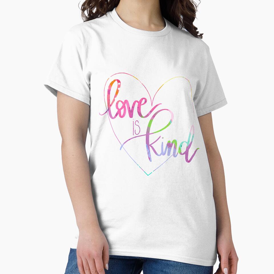 Love is Kind Colorful Calligraphy by bethanyjoyart