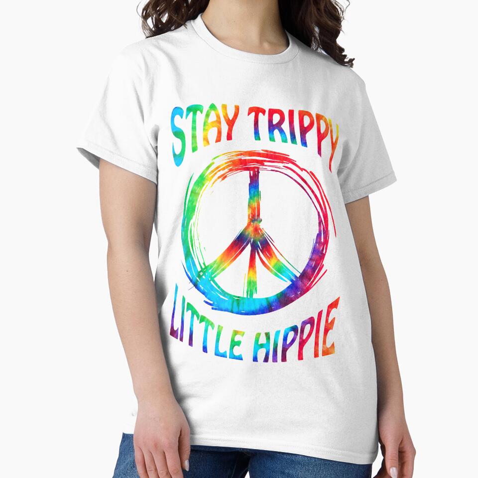 Vintage Retro Stay Trippy LIttle Hippie Peace Love by AntonetteSimo