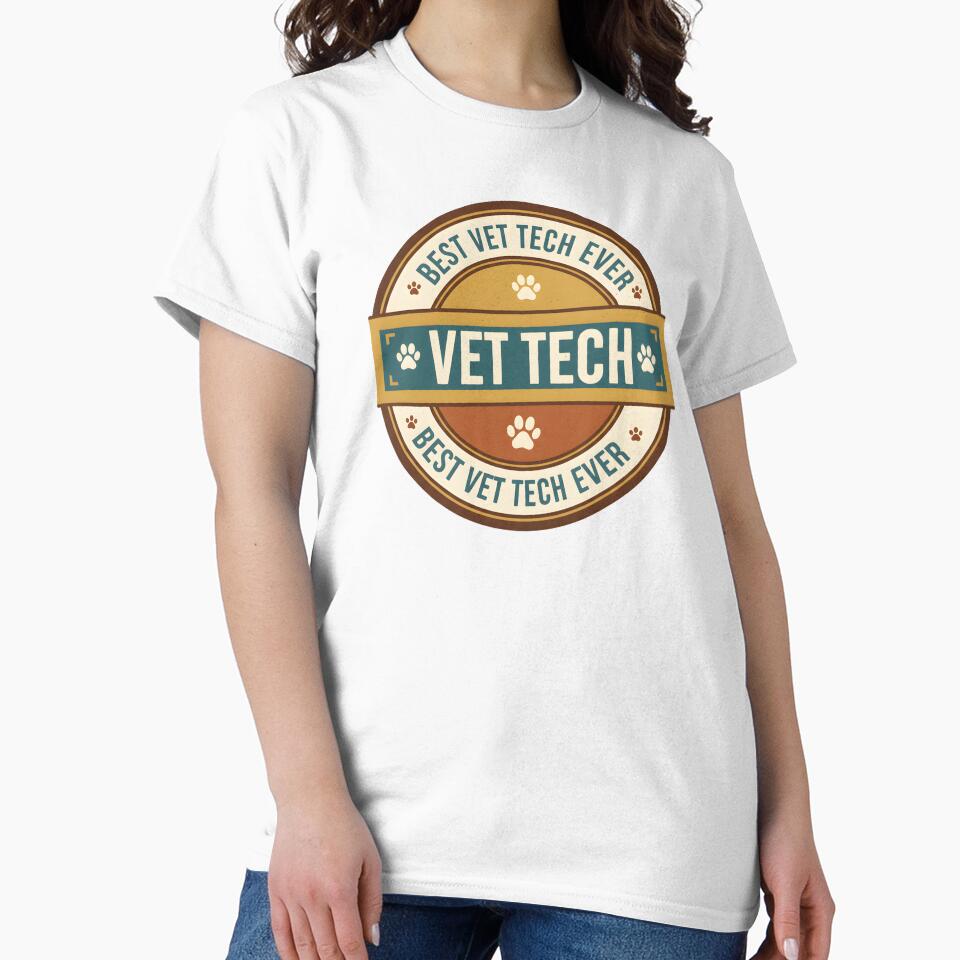 Best Vet Tech Ever Retro Badge | Veterinary Technician Gift by CottonFirst