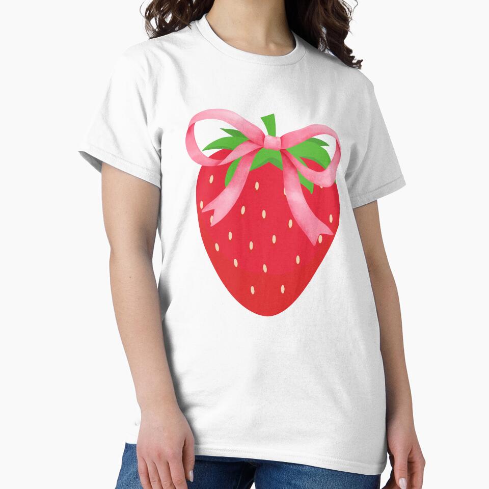 Cute Strawberry and Bow Coquette by thebest-2studio