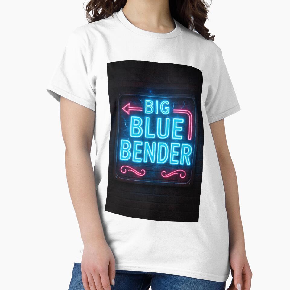 Big Blue Bender Vintage Neon Sign Design by Zyptee