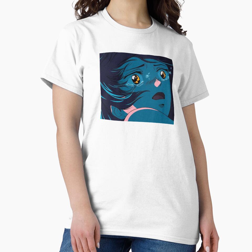 Crying Anime Girl | Aesthetic Anime | Vaporwave by PopUpShirt