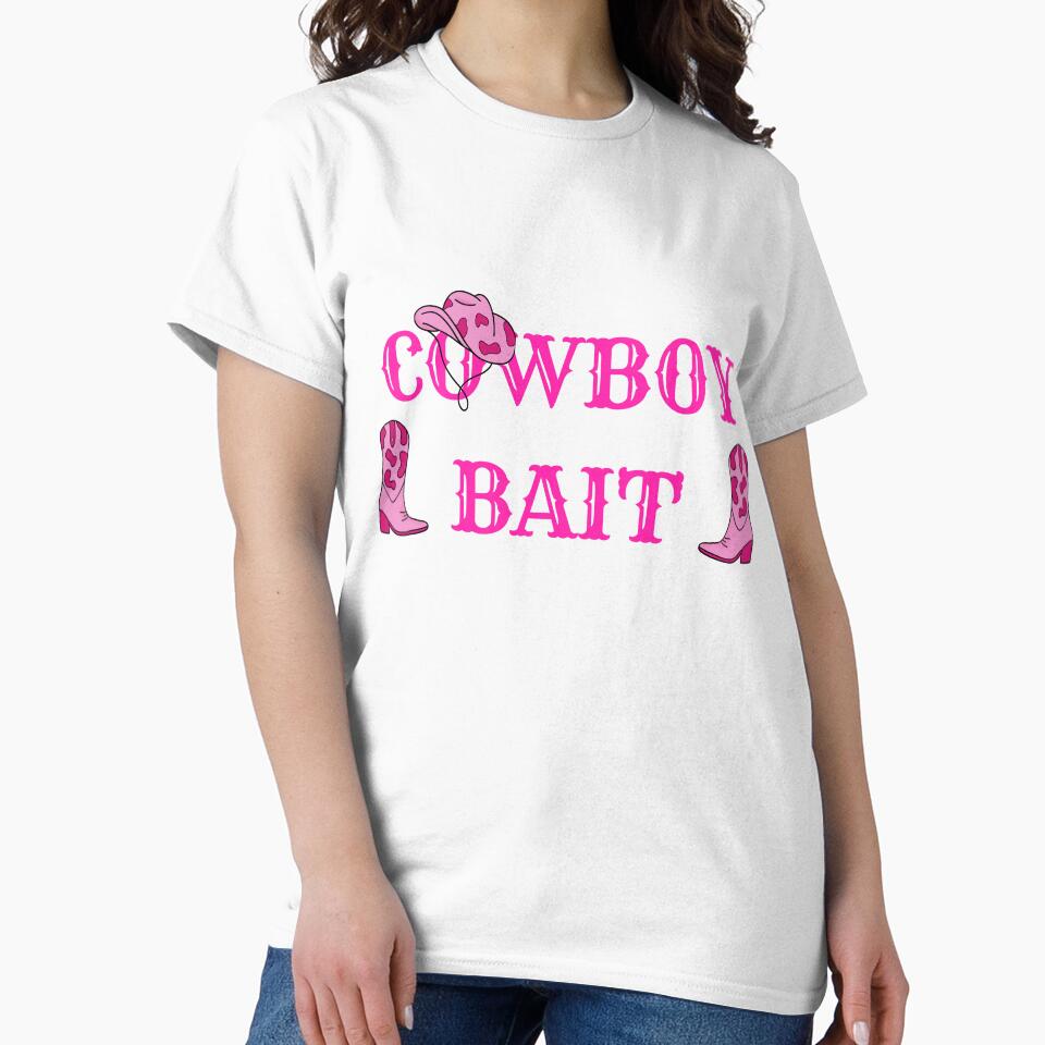 Cowboy Bait Pink Western Cowgirl Design | Country Rodeo Aesthetic Clothing & Accessories by KimmiesColors