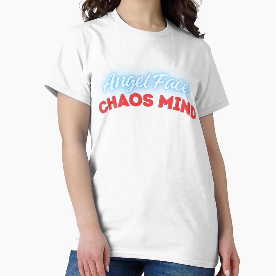Angel Face Chaos Mind - Aesthetic Quote by NotYourClub