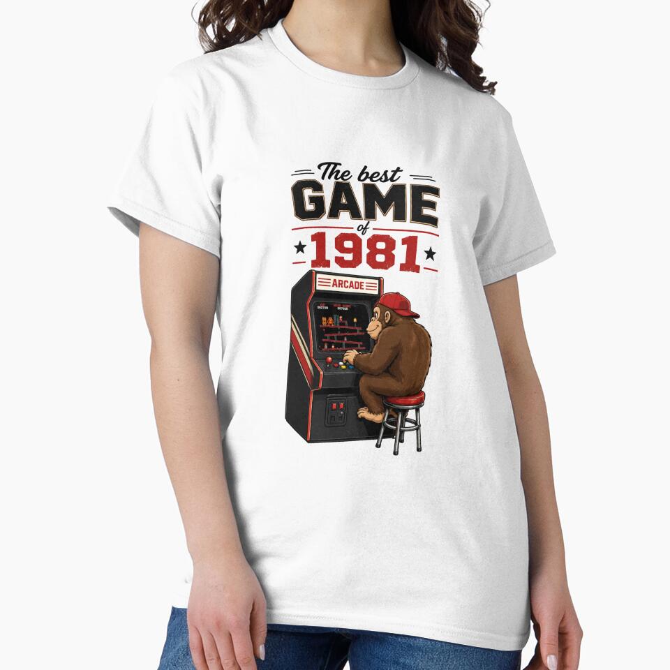 Retro Arcade Gorilla Gamer 1981 Vintage Style Design by Newthingzy