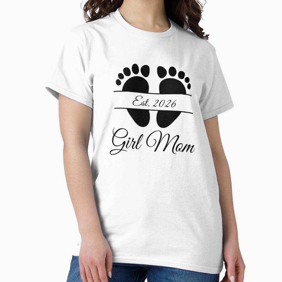 Girl Mom Est. 2026 with Footprint Design by JeweledDesigns
