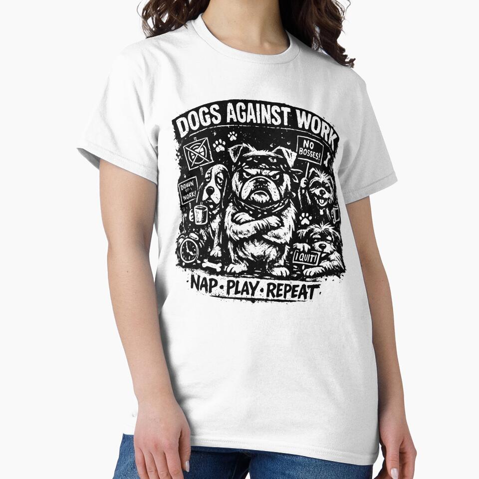 Dogs Against Work Nap Play Repeat Funny Dog Owner Employee Humor by Pawsome Quotes