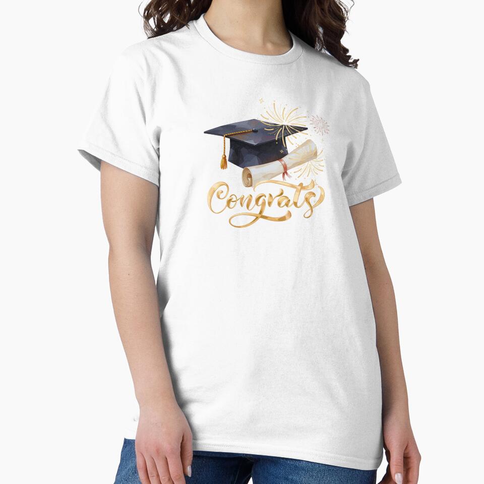 Congrats Graduate with Black Graduation Hat & Fireworks by JeweledDesigns