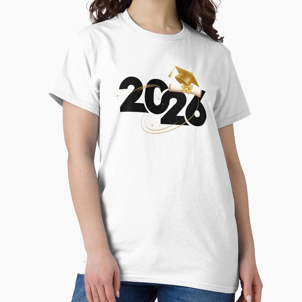 Graduate 2026 (Offset) with Gold Graduation Hat & Diploma with Gold Stars by JeweledDesigns