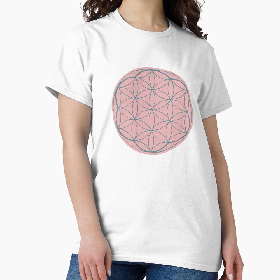 Flower of Life Linocut - Rose + Peacock by Irene Estelle