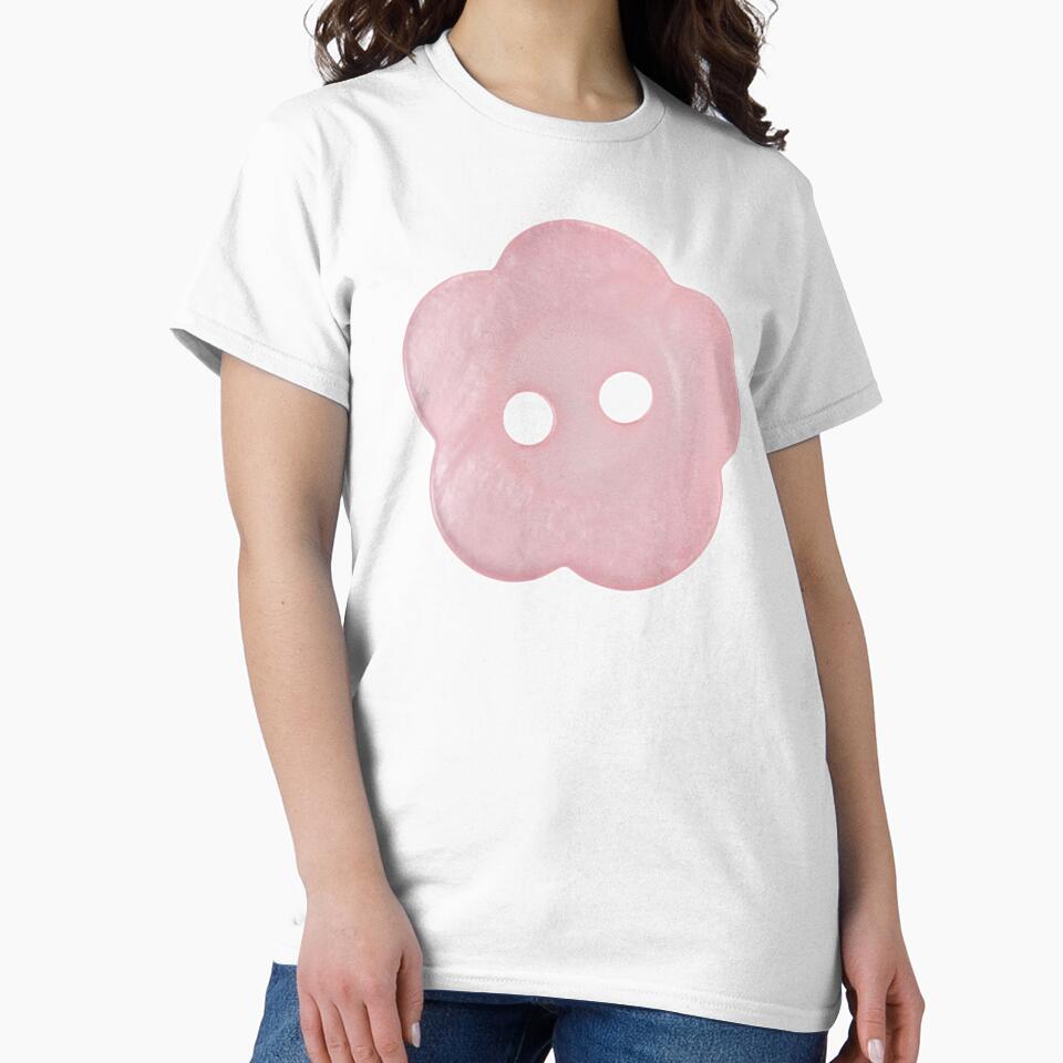 pink flower button by teethfairy