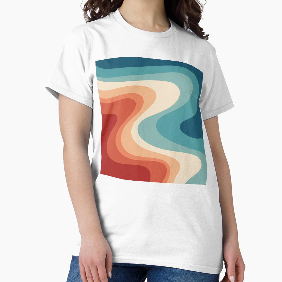 Vintage Retro Wave Abstract Art 70s & 80s Color Palette by RadiantFoxTees