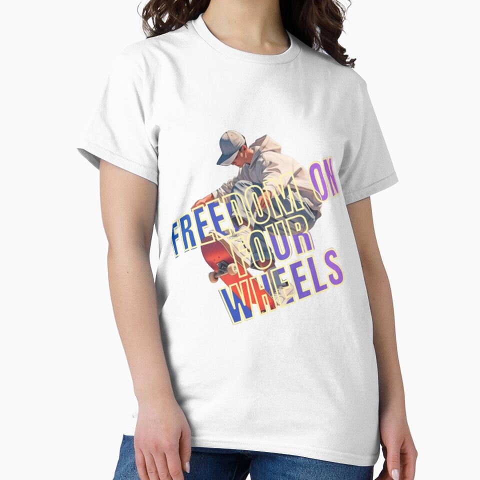 ​Freedom On Four Wheels - Cool Skater Boy Art by thazinart