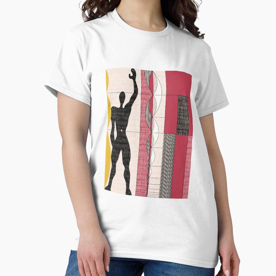 Le Corbusier architecture illustration minimalist colored pencil Modulor by DANE_Projects