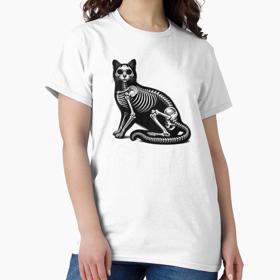 Cat Skeleton Shirt – VET LIFE– Veterinary Anatomy Cat Design by Wild Pixel Studio