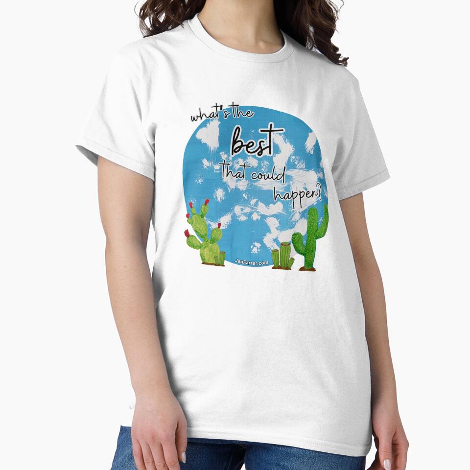 What's the best that could happen? Disabled service dog artist team fundraised tee by Pharaby Fable's Pup Artist Studio