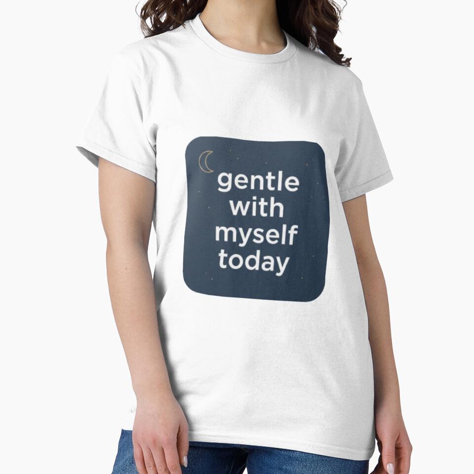 Gentle With Myself Today – Calm Self Care Spiritual Typography Design by CosmicQuietStudio
