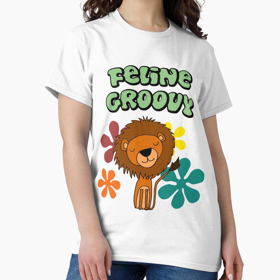 Funny Feline Groovy Lion Retro Cartoon by Nature's Fancy
