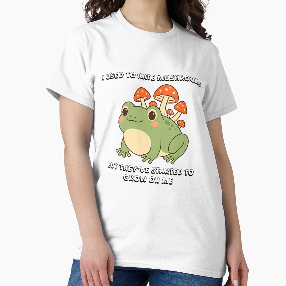 I used to hate mushrooms but they've started to grow on me. Cute Frog T-Shirt by rvanderveken