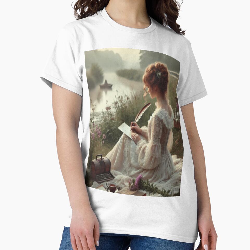 Riverside Poetry Writing - Wildflower Picnic Morning Mist by ArtFreshStudio