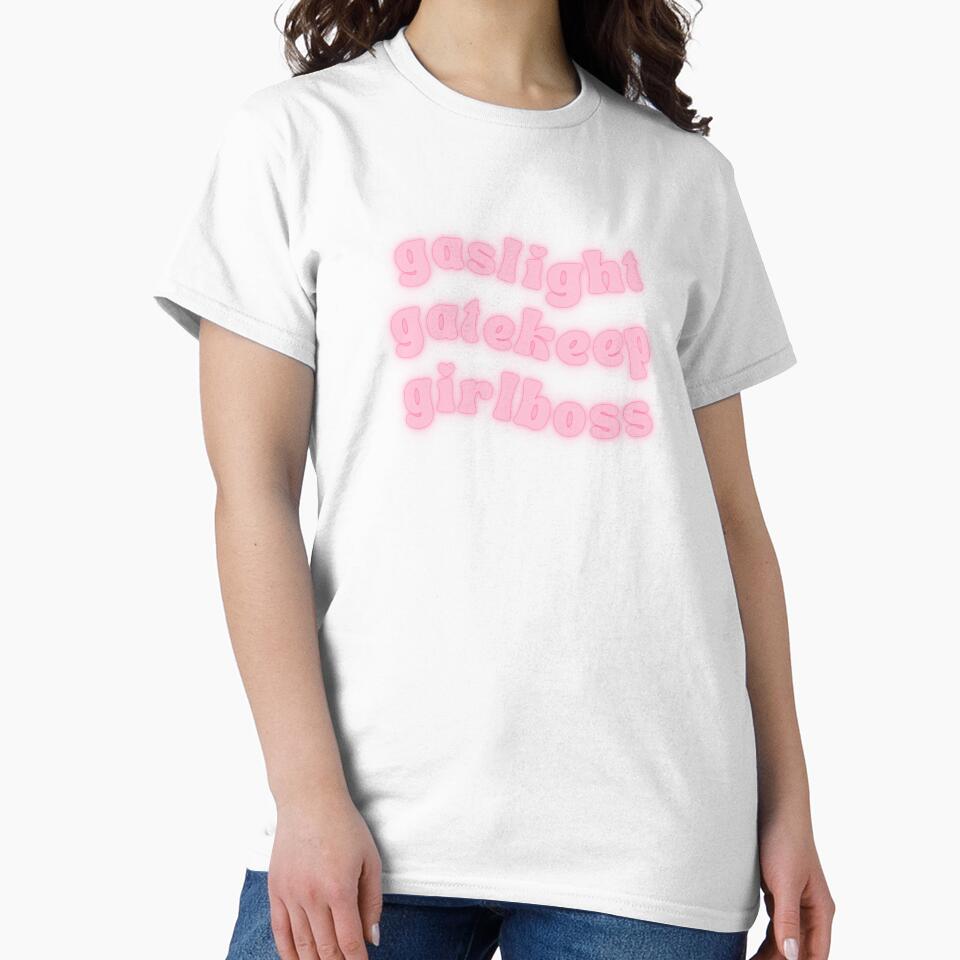 Gaslight Gatekeep Girlboss | Pink Glowing Text by Julia Healy