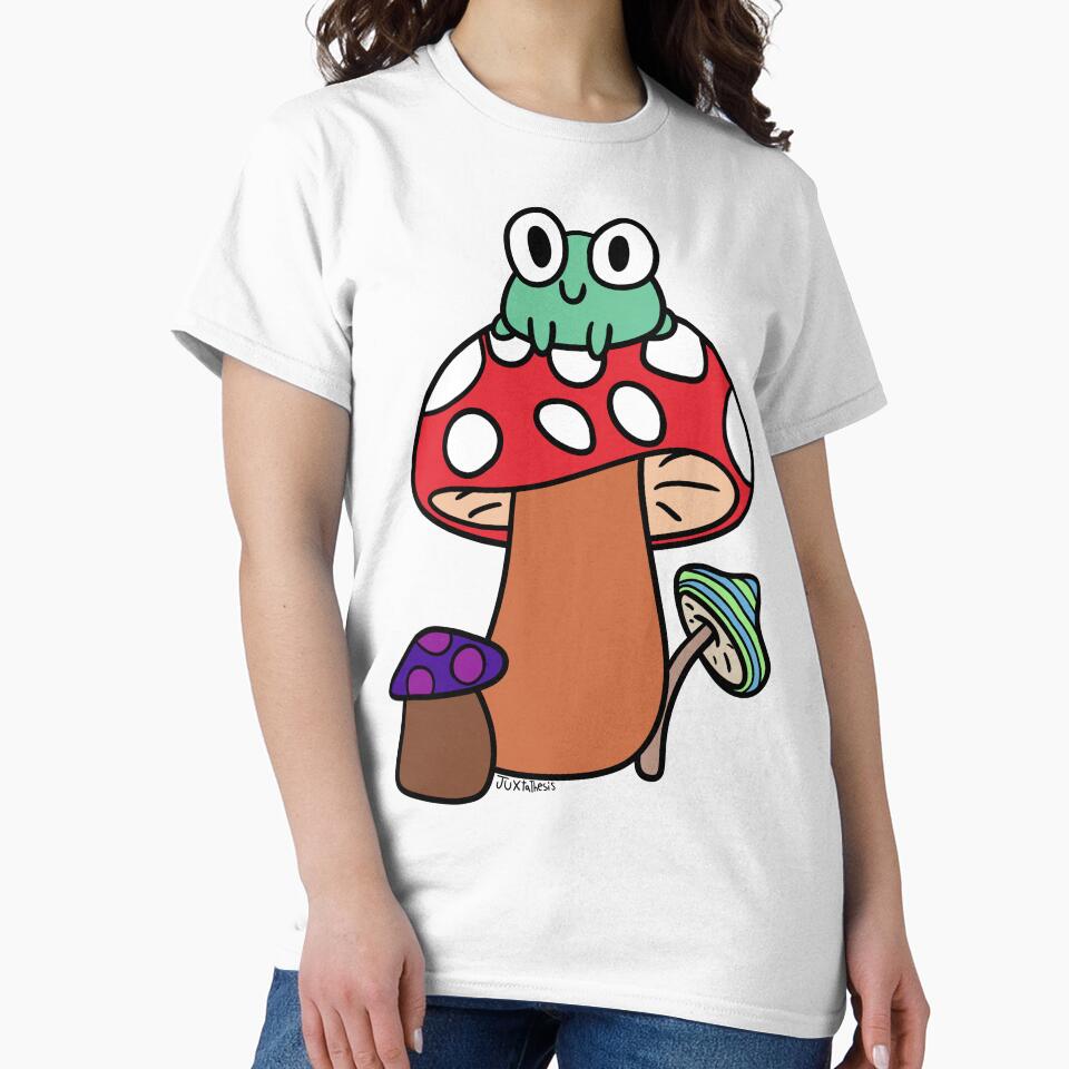 Cute frog sitting on a mushroom by Juxtathesis