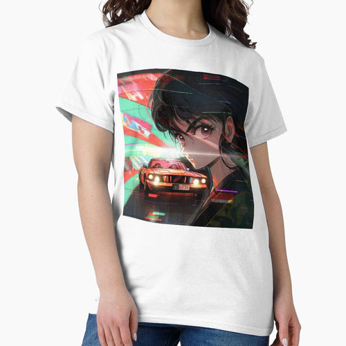 80s Anime Retro Girl Car Japanese Aesthetic by glasseskyodai