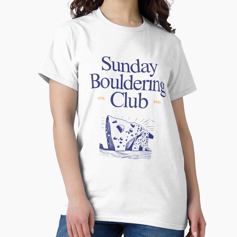 Sunday Bouldering Club gym - Funny T-Shirt for Boulderers by AntiGravityClub