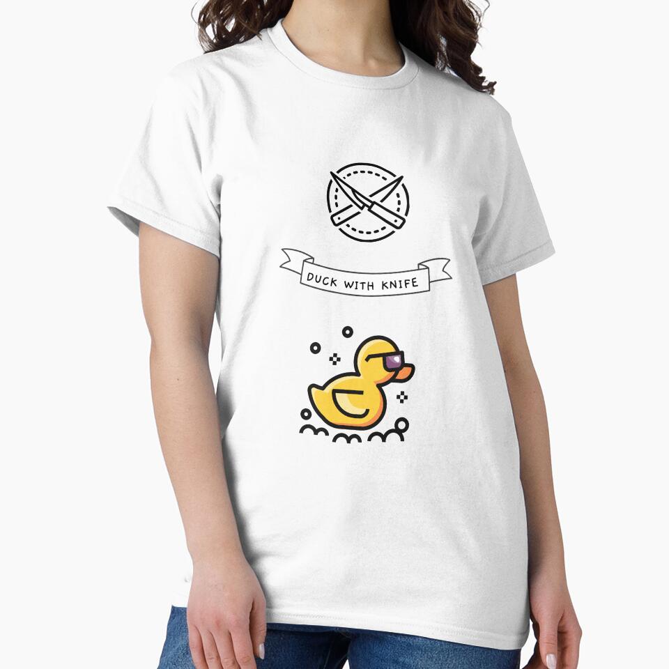 Duck With Knife - Stop Ducking Around Cute Duck by bsrishika